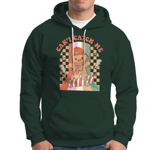 Christmas Hoodie Skateboarding Gingerbread Boy Can't Catch Me TS09 Dark Forest Green Printyourwear