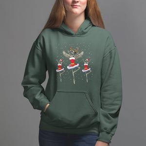 Christmas Hoodie Skeleton Dancing Ballet Xmas Ballerina TS09 Dark Forest Green Printyourwear