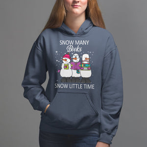 Christmas Hoodie Snow Many Books Snow Little Time Winter Bookworm TS09 Navy Printyourwear