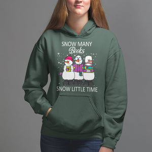 Christmas Hoodie Snow Many Books Snow Little Time Winter Bookworm TS09 Dark Forest Green Printyourwear