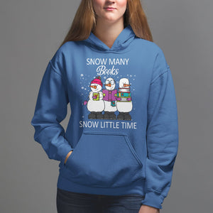 Christmas Hoodie Snow Many Books Snow Little Time Winter Bookworm TS09 Royal Blue Printyourwear