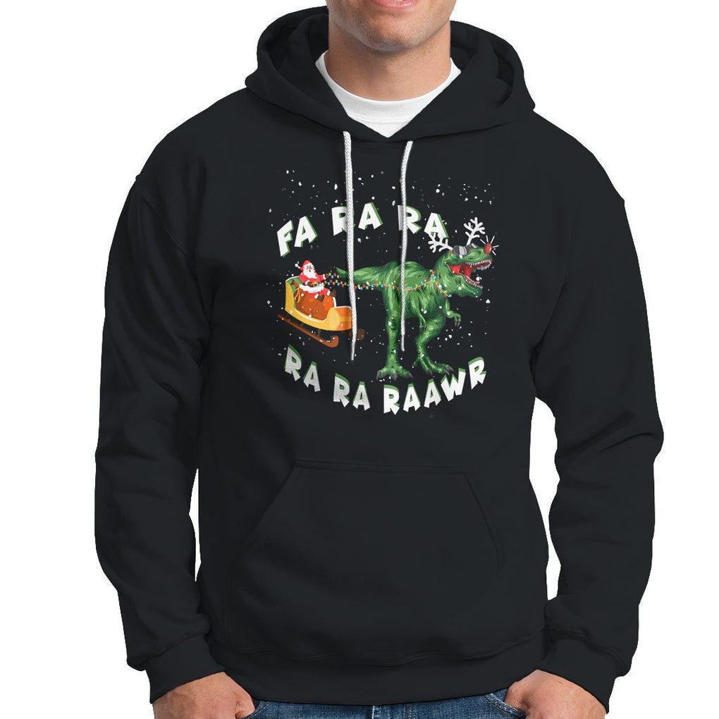 Christmas Hoodie Tree Rex Fa Ra Rawr T-Rex Dinosaur TS09 Military Green Printyourwear