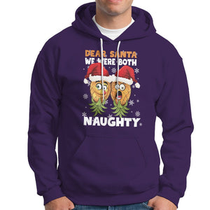 Christmas Hoodie Upside Down Pineapple Dear Santa We Were Both Naughty Xmas TS09 Purple Printyourwear