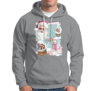 Christmas Hoodie Vintage Pink Santa Claus Ho Ho Ho TS09 Sport Gray Printyourwear