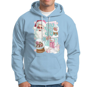 Christmas Hoodie Vintage Pink Santa Claus Ho Ho Ho TS09 Light Blue Printyourwear