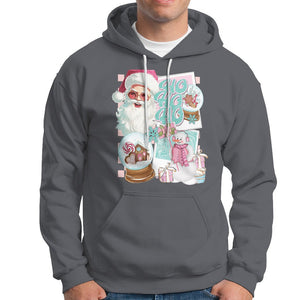 Christmas Hoodie Vintage Pink Santa Claus Ho Ho Ho TS09 Charcoal Printyourwear