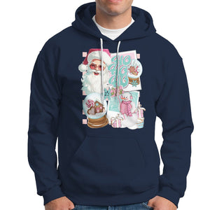 Christmas Hoodie Vintage Pink Santa Claus Ho Ho Ho TS09 Navy Printyourwear