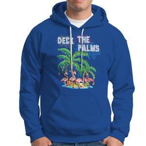 Christmas In Hawaii Hoodie Deck the Palms Firework Merry Christmas Flamingo TS09 Royal Blue Printyourwear