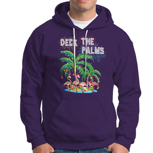 Christmas In Hawaii Hoodie Deck the Palms Firework Merry Christmas Flamingo TS09 Purple Printyourwear