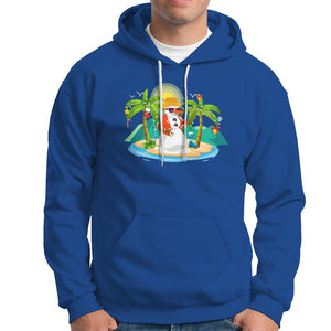 Christmas In Hawaii Hoodie Hawaiian Snowman Xmas Palm Tree At The Beach TS09 Royal Blue Printyourwear