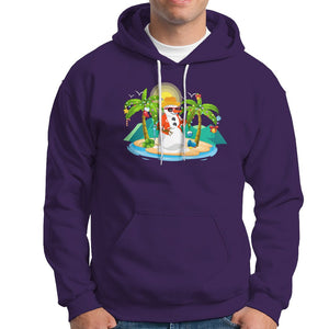 Christmas In Hawaii Hoodie Hawaiian Snowman Xmas Palm Tree At The Beach TS09 Purple Printyourwear