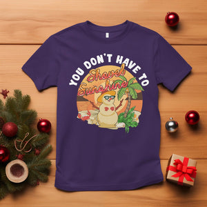 Christmas In July T Shirt Hawaiian Snowman You Don't Have To Shovel Sunshine TS09 Purple Printyourwear