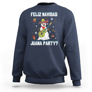 Christmas in Mexico Sweatshirt Feliz Navidad Juana Party Snowman Dancing TS09 Navy Printyourwear