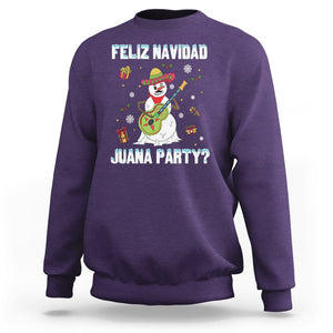 Christmas in Mexico Sweatshirt Feliz Navidad Juana Party Snowman Dancing TS09 Purple Printyourwear