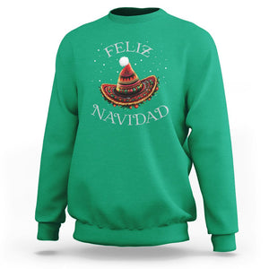 Christmas in Mexico Sweatshirt Feliz Navidad Santa Hat Sombrero TS09 Irish Green Printyourwear