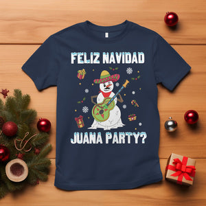 Christmas in Mexico T Shirt Feliz Navidad Juana Party Snowman Dancing TS09 Navy Printyourwear