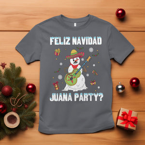 Christmas in Mexico T Shirt Feliz Navidad Juana Party Snowman Dancing TS09 Charcoal Printyourwear