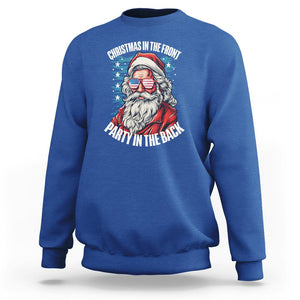 Christmas in the Front Party in the Back USA Patriotic Santa Sweatshirt TS09 Royal Blue Printyourwear