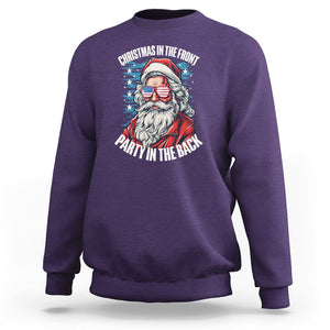 Christmas in the Front Party in the Back USA Patriotic Santa Sweatshirt TS09 Purple Printyourwear