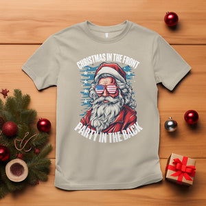 Christmas in the Front Party in the Back USA Patriotic Santa T Shirt TS09 Sand Printyourwear