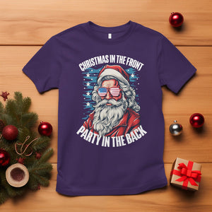 Christmas in the Front Party in the Back USA Patriotic Santa T Shirt TS09 Purple Printyourwear