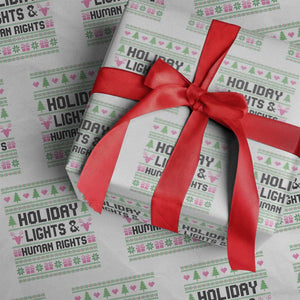 Christmas Lights For Human Rights Wrapping Paper Roll Equality Supporter Gift TS12 White Print Your Wear
