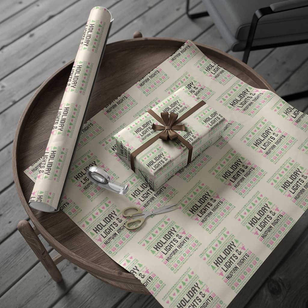 Christmas Lights For Human Rights Wrapping Paper Roll Equality Supporter Gift TS12 Beige Print Your Wear