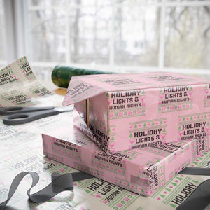 Christmas Lights For Human Rights Wrapping Paper Roll Equality Supporter Gift TS12 Light Pink Print Your Wear