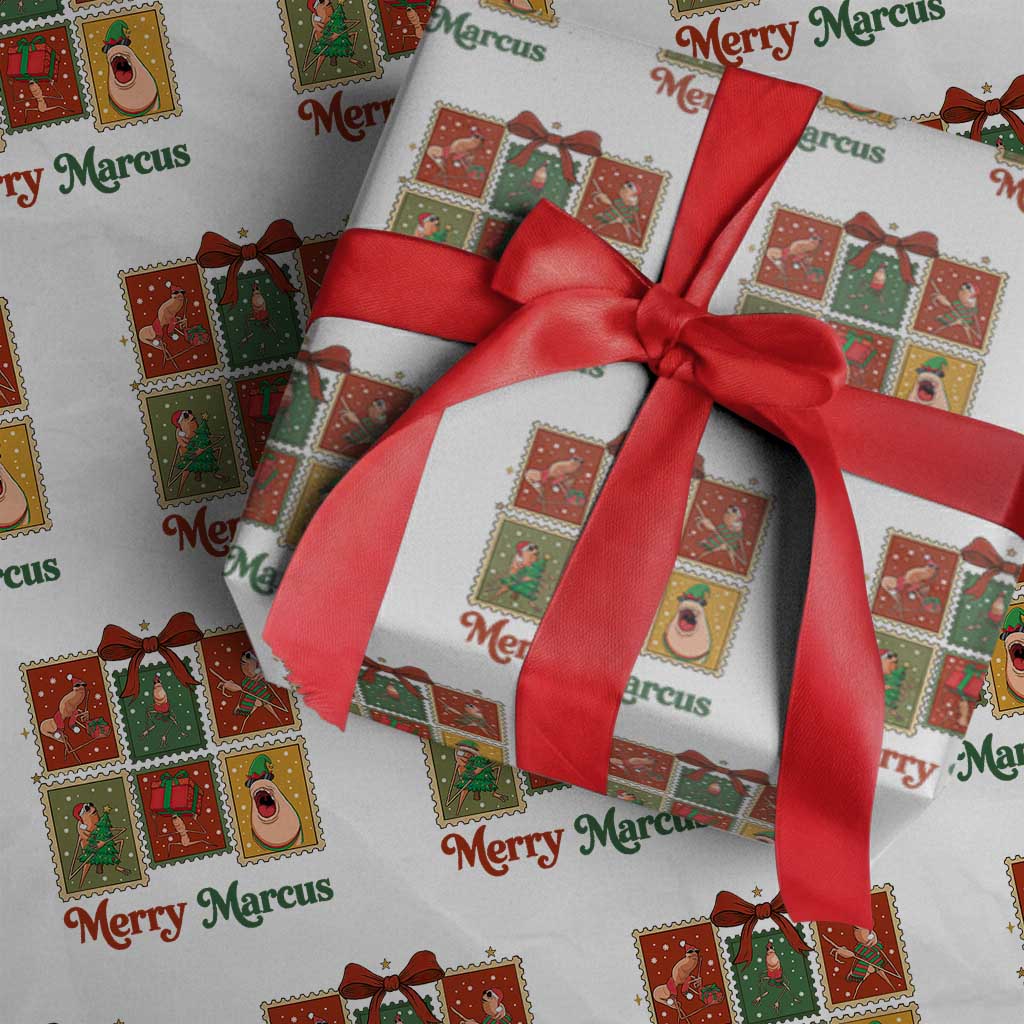 Christmas Marcus The Worm Meme Wrapping Paper Roll Funny Merry Marcus Gift TS12 White Print Your Wear