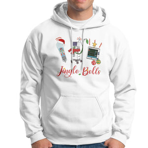 Christmas Nurse Jingle Bells Telemetry Respiratory Therapist Hoodie TS09 White Printyourwear