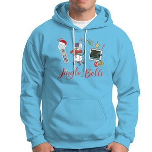 Christmas Nurse Jingle Bells Telemetry Respiratory Therapist Hoodie TS09 Sky Printyourwear