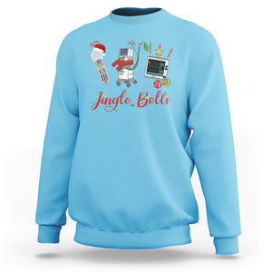 Christmas Nurse Jingle Bells Telemetry Respiratory Therapist Sweatshirt TS09 Sky Printyourwear