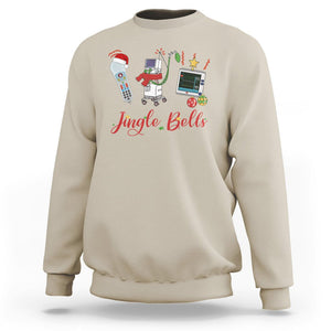 Christmas Nurse Jingle Bells Telemetry Respiratory Therapist Sweatshirt TS09 Sand Printyourwear