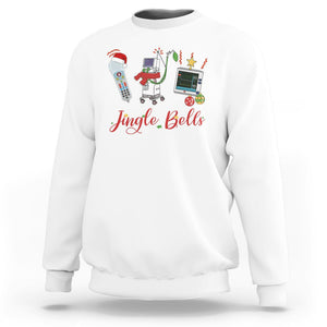 Christmas Nurse Jingle Bells Telemetry Respiratory Therapist Sweatshirt TS09 White Printyourwear