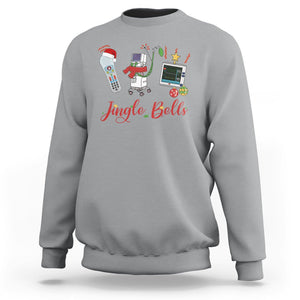 Christmas Nurse Jingle Bells Telemetry Respiratory Therapist Sweatshirt TS09 Sport Gray Printyourwear