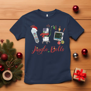 Christmas Nurse Jingle Bells Telemetry Respiratory Therapist T Shirt TS09 Navy Printyourwear