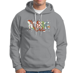 Christmas Nurse Xmas Stethoscope Reindeer Hat Hoodie TS09 Sport Gray Printyourwear