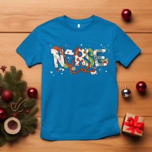 Christmas Nurse Xmas Stethoscope Reindeer Hat T Shirt TS09 Sapphire Printyourwear