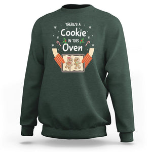 Christmas Pregnancy Gingerbread Baby Cookie In This Oven Sweatshirt TS09 Dark Forest Green Printyourwear