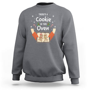 Christmas Pregnancy Gingerbread Baby Cookie In This Oven Sweatshirt TS09 Charcoal Printyourwear