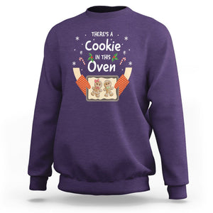 Christmas Pregnancy Gingerbread Baby Cookie In This Oven Sweatshirt TS09 Purple Printyourwear