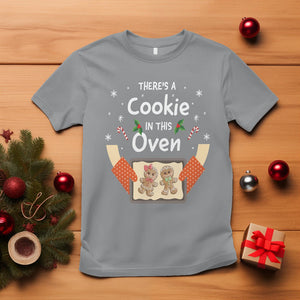 Christmas Pregnancy Gingerbread Baby Cookie In This Oven T Shirt TS09 Sport Gray Printyourwear