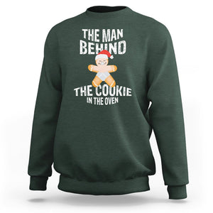 Christmas Pregnancy The Man Behind The Cookie In The Oven Gingerbread Baby Sweatshirt TS09 Dark Forest Green Printyourwear