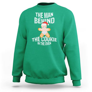 Christmas Pregnancy The Man Behind The Cookie In The Oven Gingerbread Baby Sweatshirt TS09 Irish Green Printyourwear