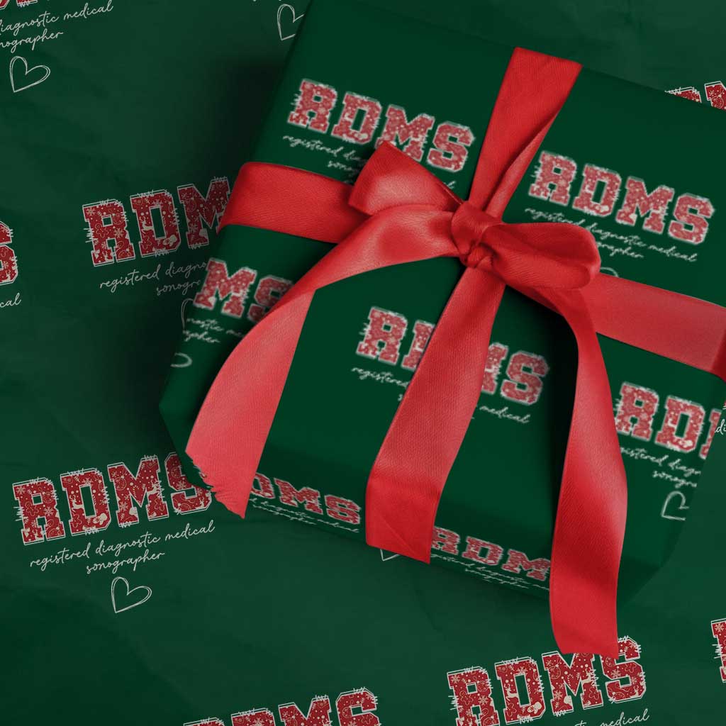 Christmas Sonographer Wrapping Paper Roll RDMS Ultrasound Tech Technologist Gift TS10 Green Print Your Wear