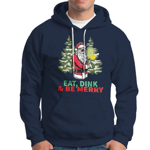 Christmas Sport Hoodie Eat Dink Be Merry Santa Claus Pickleball TS09 Navy Printyourwear