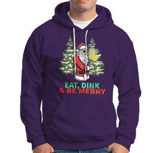 Christmas Sport Hoodie Eat Dink Be Merry Santa Claus Pickleball TS09 Purple Printyourwear