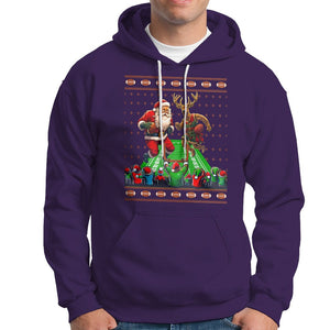 Christmas Sport Hoodie Santa Reindeer Play American Football TS09 Purple Printyourwear