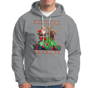 Christmas Sport Hoodie Santa Reindeer Play American Football TS09 Sport Gray Printyourwear