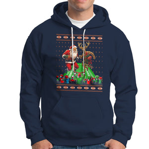 Christmas Sport Hoodie Santa Reindeer Play American Football TS09 Navy Printyourwear